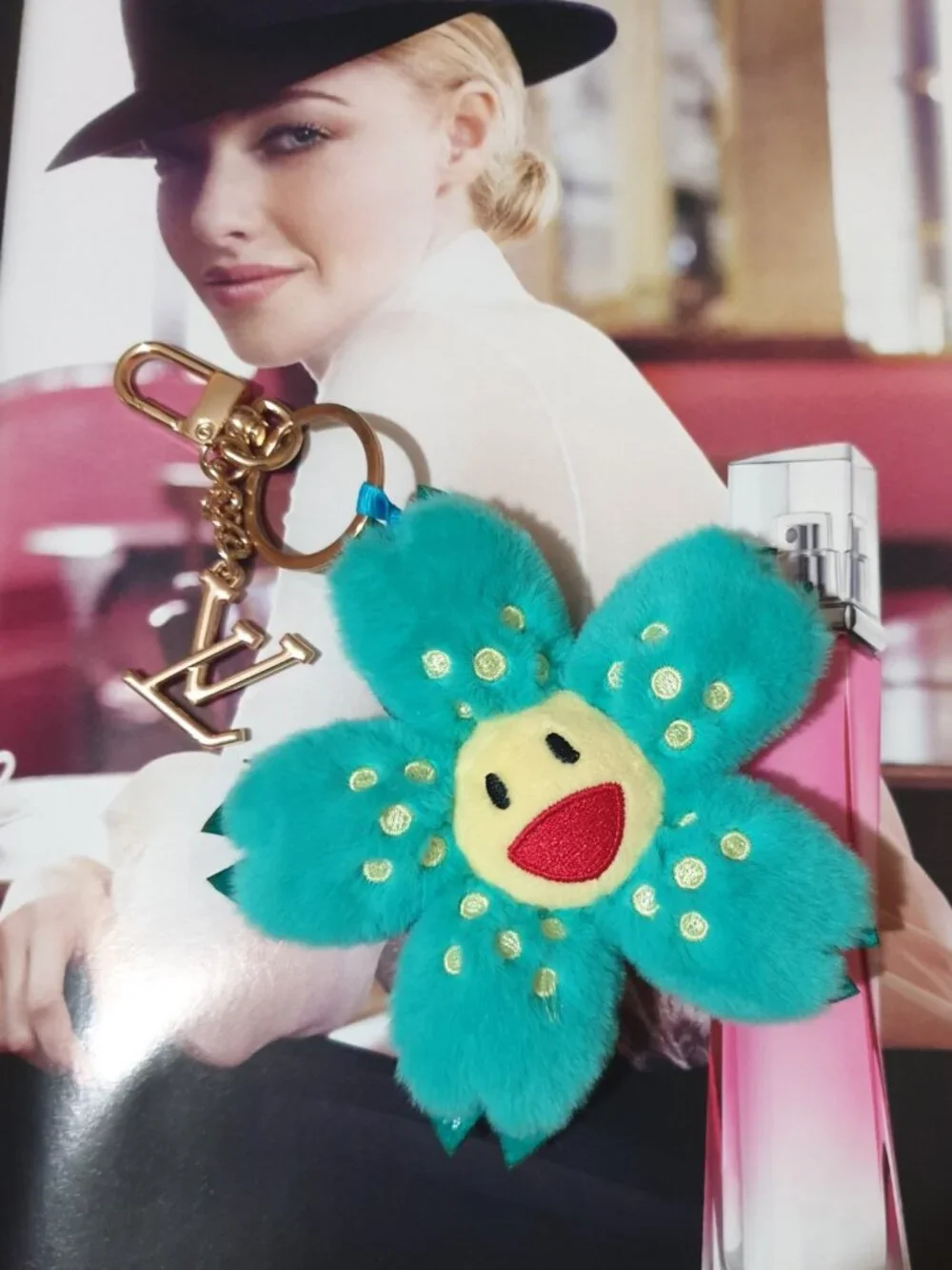 Fashion Flower Key Chain Keyring Unisex Handbag Backpack Luxury Charm Accessory